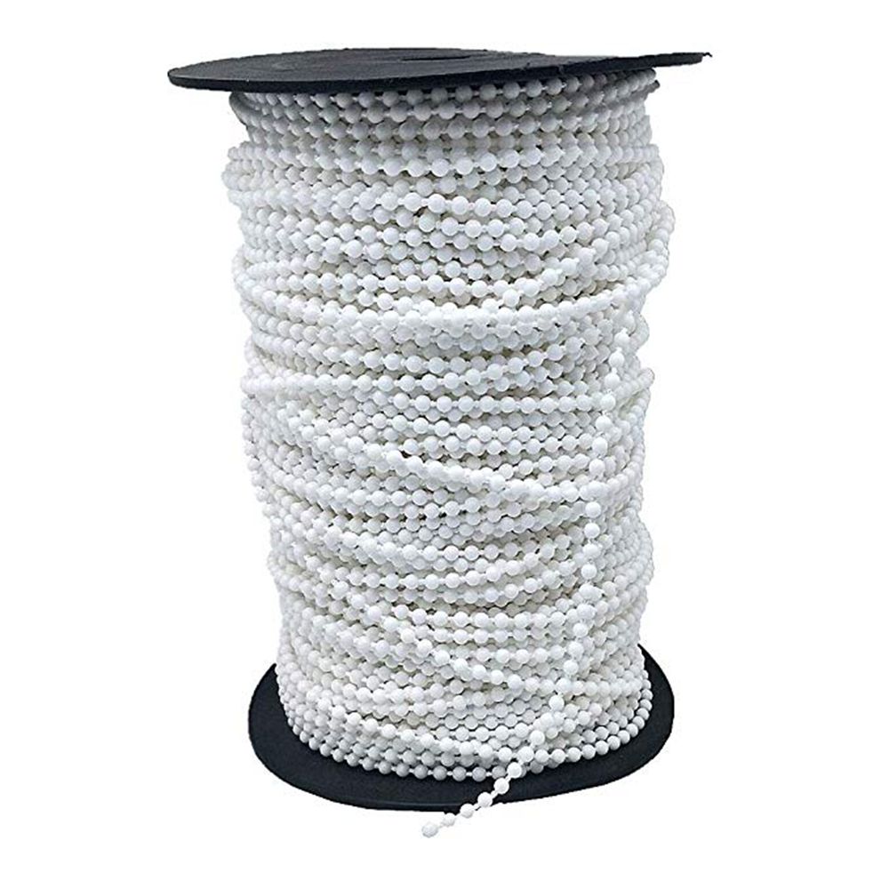 10M Roller and Roman Shade Blind Beaded Chain Cord White Plastic Roller Blind Chain Repair，Roller Curtain Bead Rope,Blind Beaded: Default Title