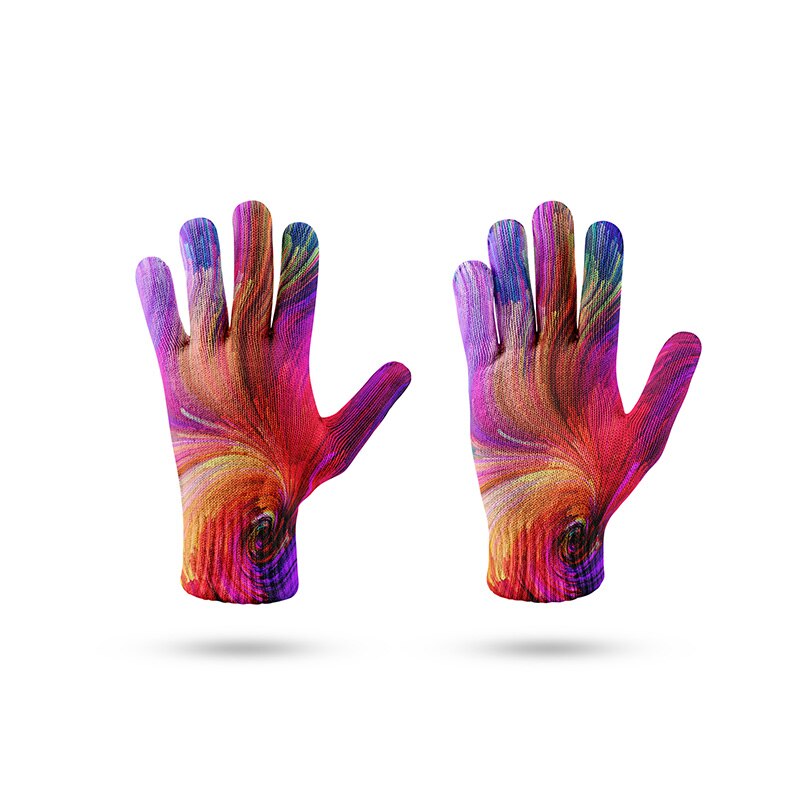 Neue 3d Wirbel Bunte Warme Handschuhe Frauen berühren Bildschirm Handschuh Winter Künstliche Wolle Fäustlinge Weibliche Weihnachten Handschuh: Stil11