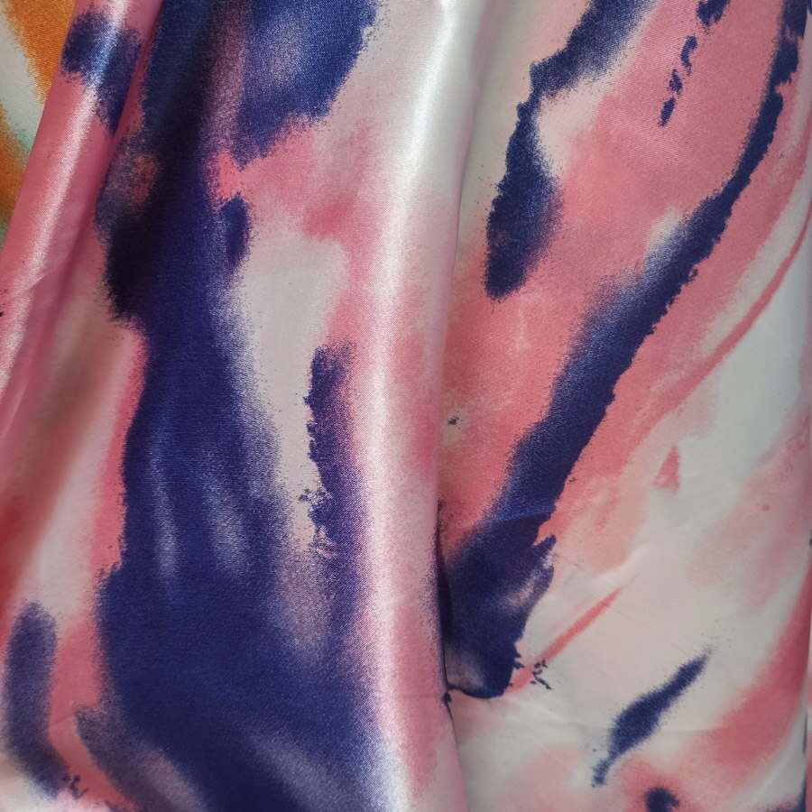 Blødt håndværk satin foring stof blank ombre tissue tilda diy tørklæde bånd dekorationsstof