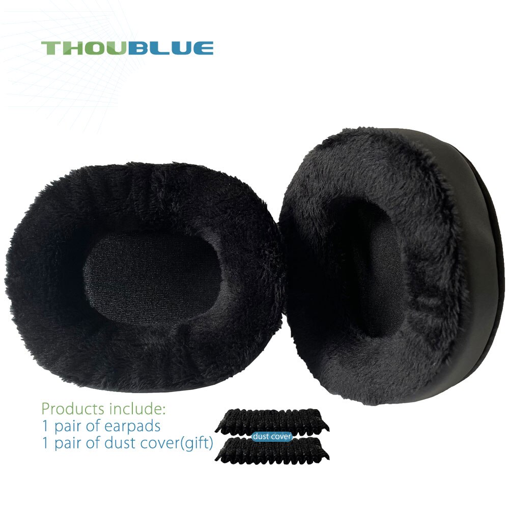 THOUBLUE-almohadillas de repuesto para auriculares Bluedio T6, T6S, T6C, T7, T7 +, cubierta de espuma viscoelástica: 5Black velvet