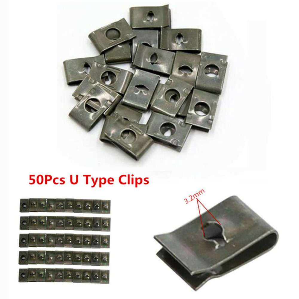 Replacement Clip Universal 50pcs Metal Fastener Screw Spire Spring Plate