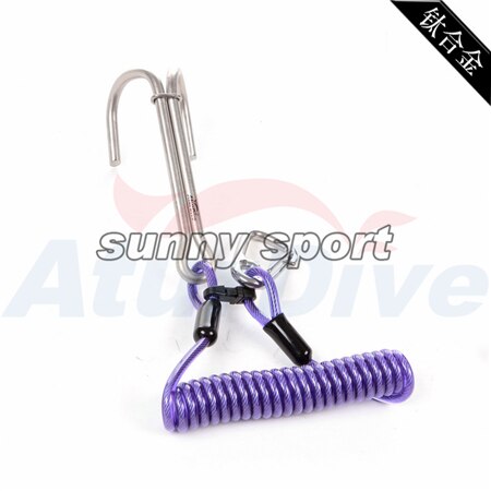 Ze stopu tytanu nurkowanie z aparatem tlenowym podwójne lub pojedyncze podwójne ze stali nierdzewnej Reef Drift hak z liniami i hak do prądu DiveUnderwater: Double purple