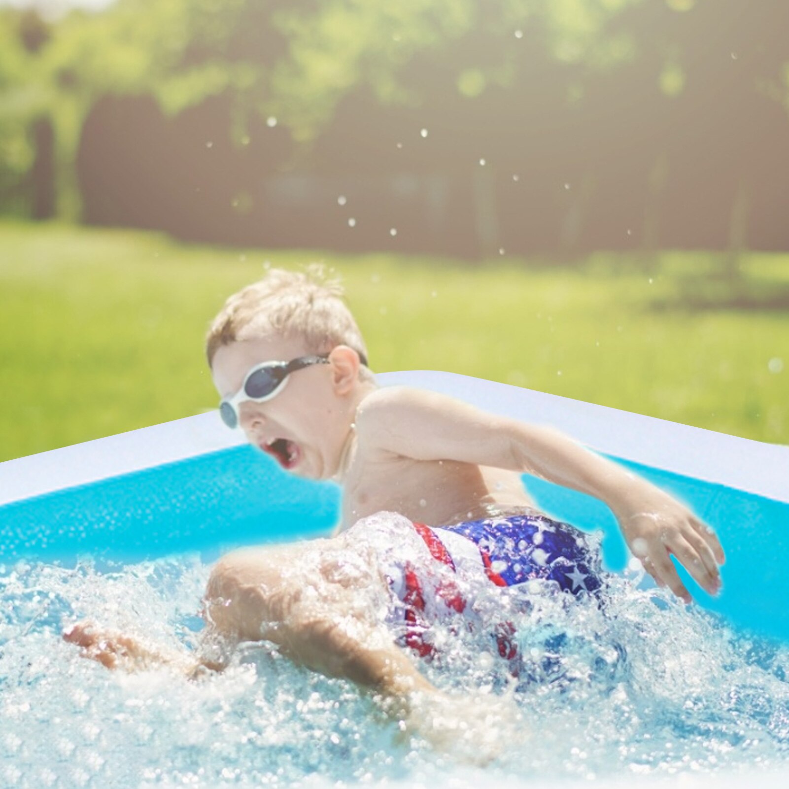 Kinderen Opblaasbaar Zwembad Breking Ice Blue Square Water Wastafel Met Reparatie Patch Voor Thuis Leveringen Ch