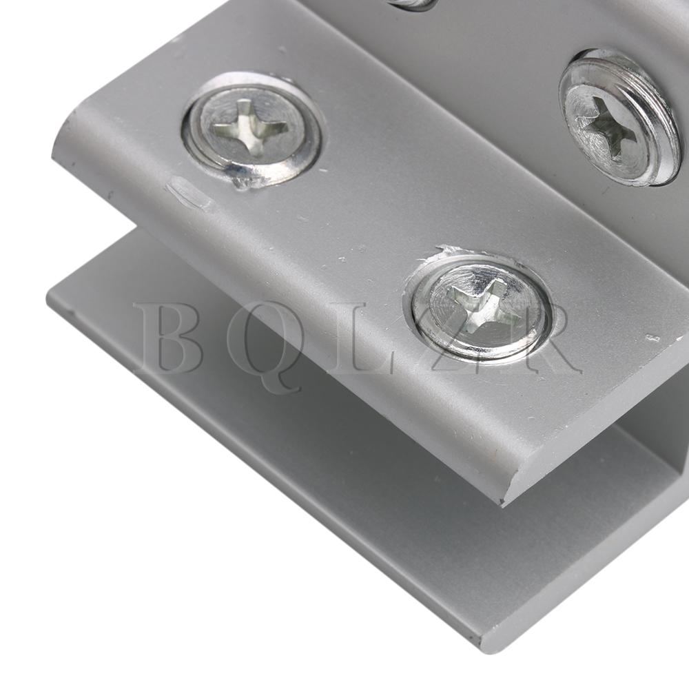 Bqlzr 4 x 4 x 4cm sølv 90 grader aluminiumslegering glasklemmehyldestøtteklemme til 9-12mm tykkelsespakke  of 4