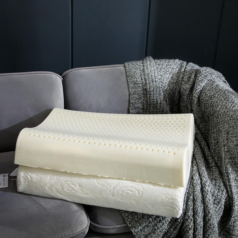 Dunne kleine slaapkussens van latex, laag orthopedisch, voor nekpijn, nekbescherming, drukkussen, natuurlijk latex hoofdkussen 60 x 40cm