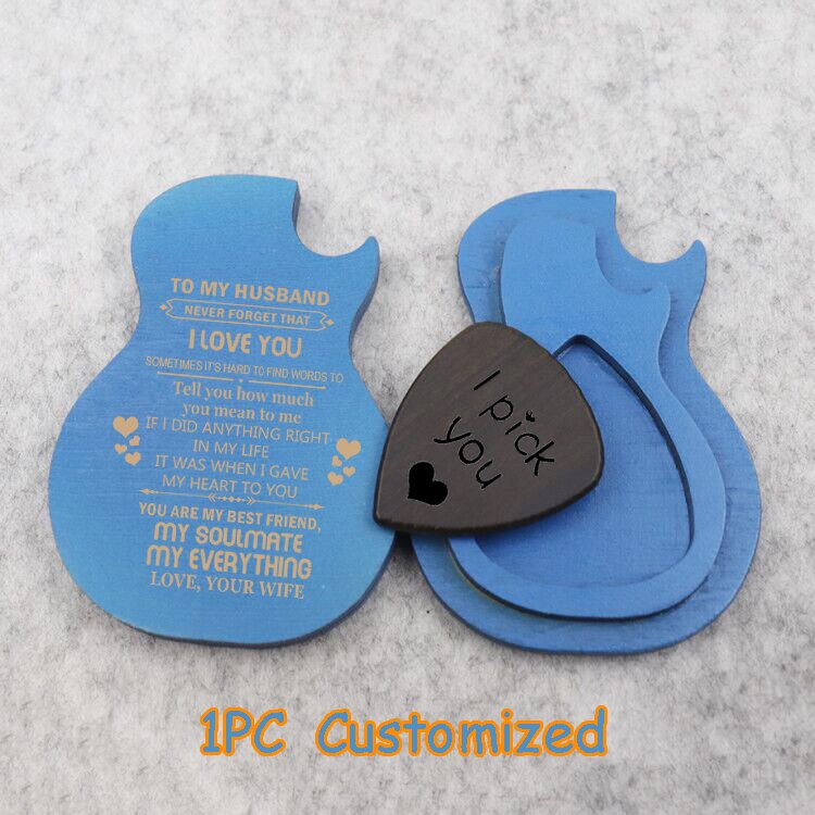 Guitare en bois médiator boîte pères mari papa plectre acoustique homme scène boîte directe magasin Q00022 gravé