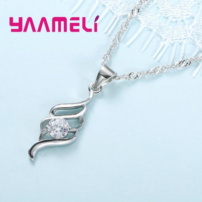 925 Sterling Zilveren Sieraden Sets Voor Vrouwen Charms Hanger Collier Hoop Earring Klassieke Collares Huwelijkscadeau