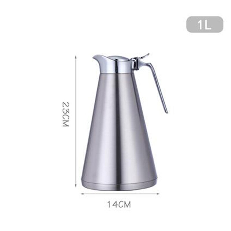 1L/1.5L/2L Dubbelwandige Vacuüm Isolatie Thermische Koffie Pot Home Water Pot Roestvrij Stalen Waterkoker: Matte-1L
