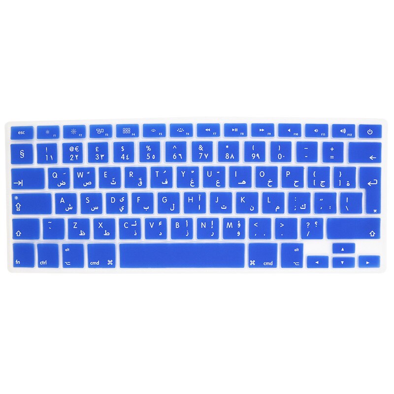 SR 14 Colors EU Arabic Language Letter Silicone Keyboard Cover Sticker for Macbook Air 13 Pro 13 15 17 Retina Protector Sticker: Dark Blue
