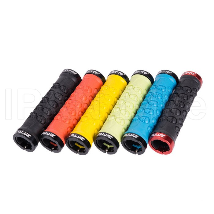 Rubber Bicycle Grips Double Side Lock-on Handlebar Grips Anti-skid Shock-absorbing Skull Gripsl MTB Fixed Gear Bike Grips
