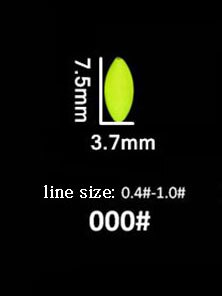 Flotador de pesca fluorescente Seven star, accesorios de equipo de pesca de carpa, tope A098, lote de 5 paquetes: size 000 yellow