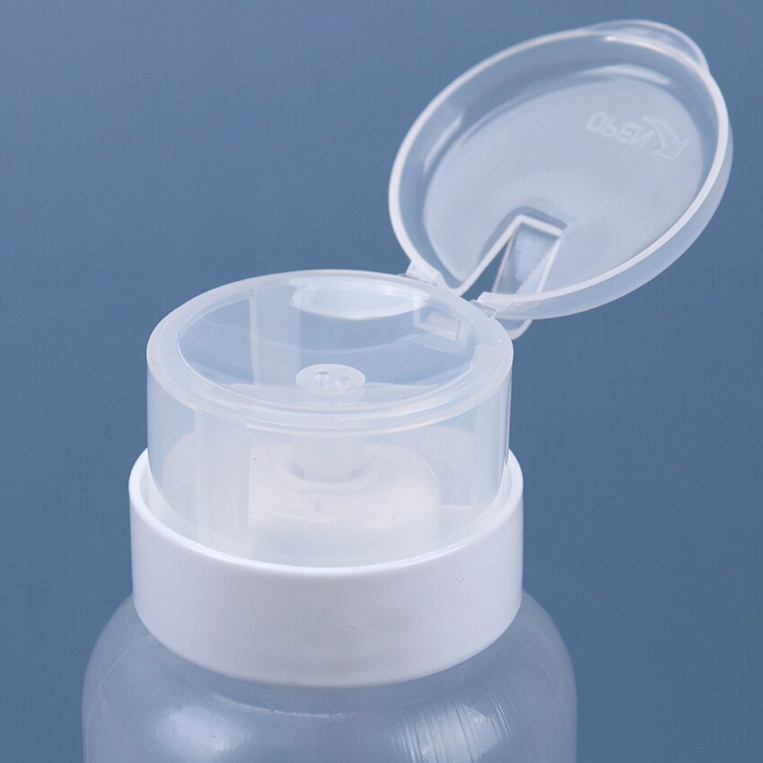 Bouteille en plastique rechargeable pour dissolvant du vernis à ongles, pour enlever le vernis, pour alcool, maquillage, bouteille séparée pour pompes à pression et Art de manucure et de pédicure, pour nettoyer le Gel UV, 200ml