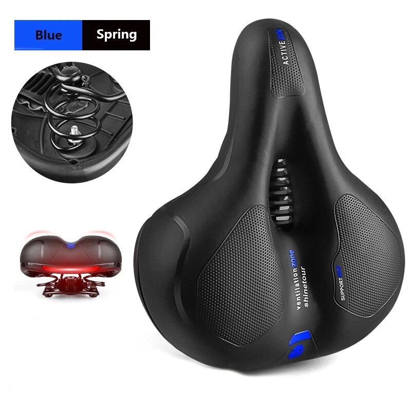 Bike saddle seat Men Women Road Mountain Bicycle Seat Breathable Rainproof Cycling seat Comfortable Soft seat Cycling Accessor: Spring blue