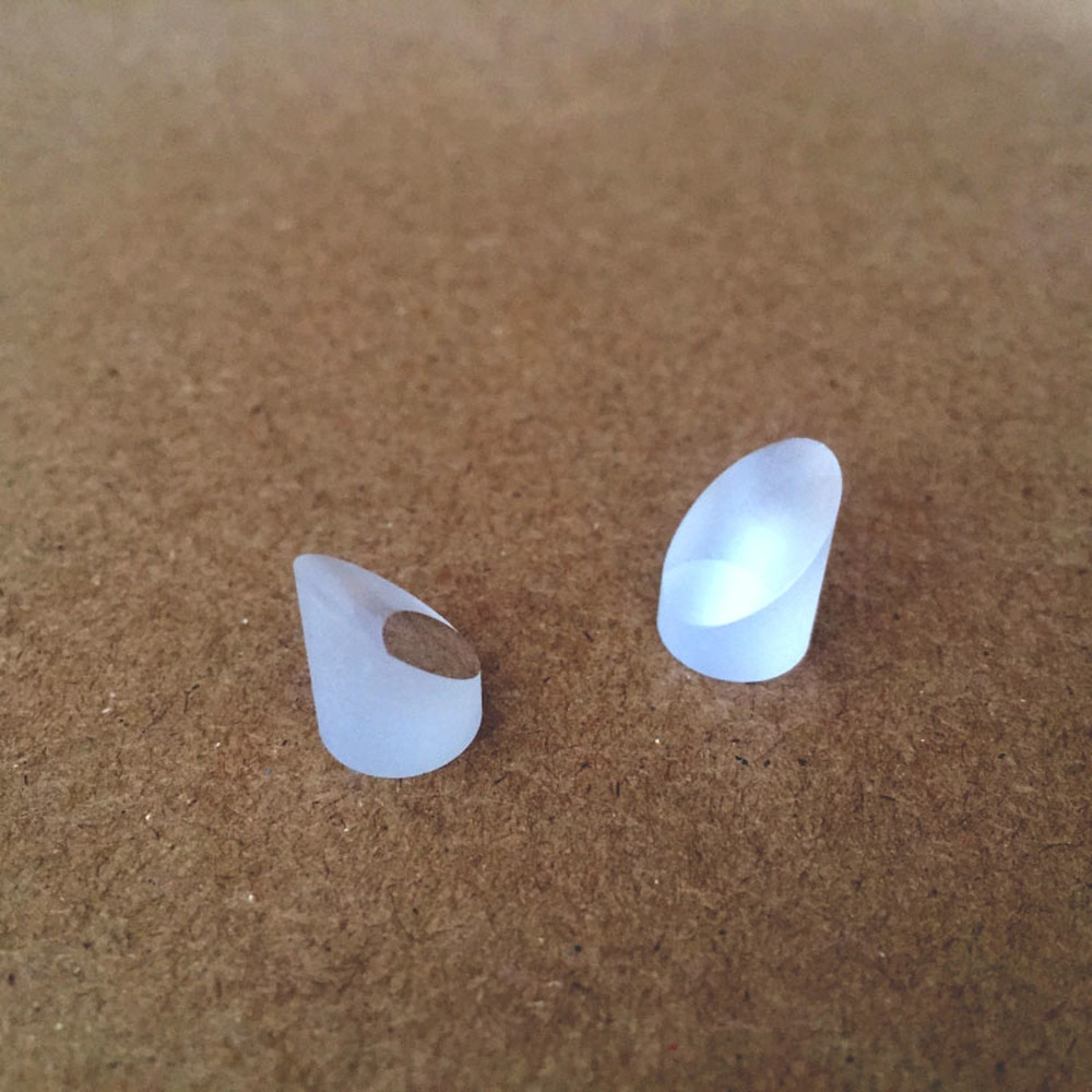 Optisk glas linse kile prisme med vinkel diameter 20mm skrå plan reflektion retvinklet cylinder