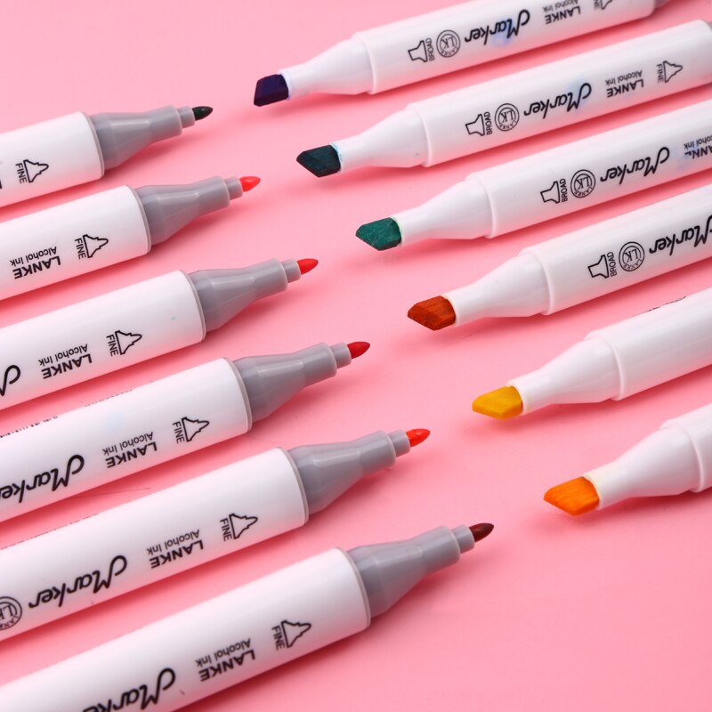 Chenyu 80 stk alkohol kunst tuscher sæt manga tegne tuscher pen alkohol baseret skitse filt-spids olieagtig twin pensel pen kunst forsyninger