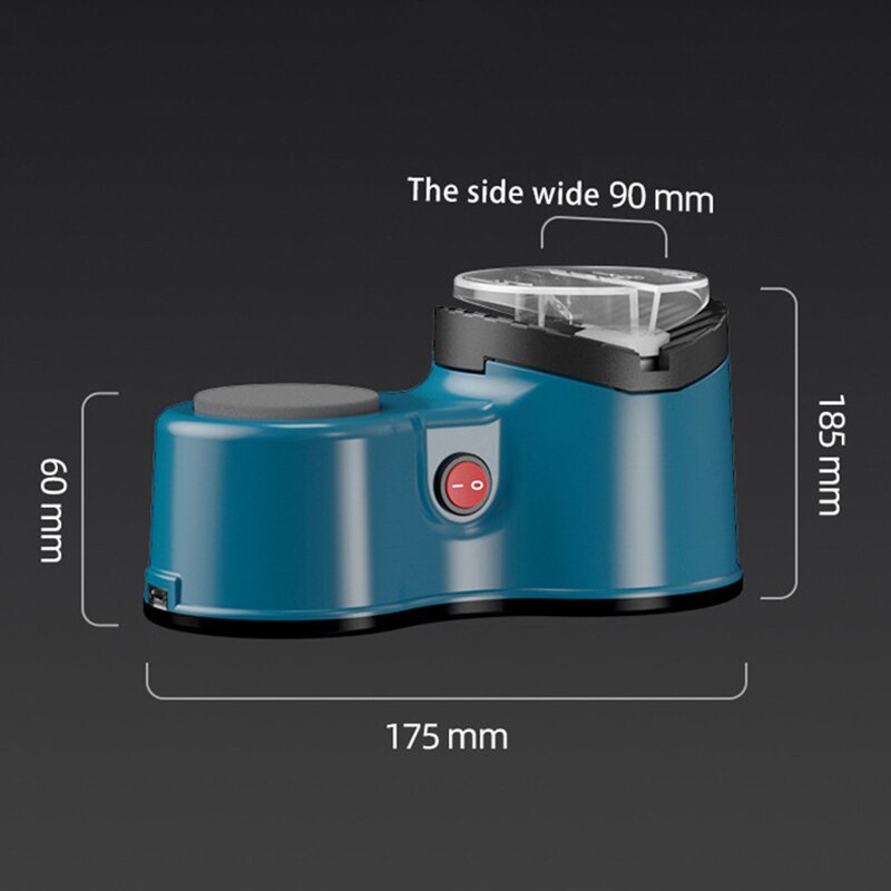 USB Electric Knife Sharpener For Kitchen Knives Tool Knife Scissor Adjustable Sharpening Medium and Fine Grinding Blade Blue