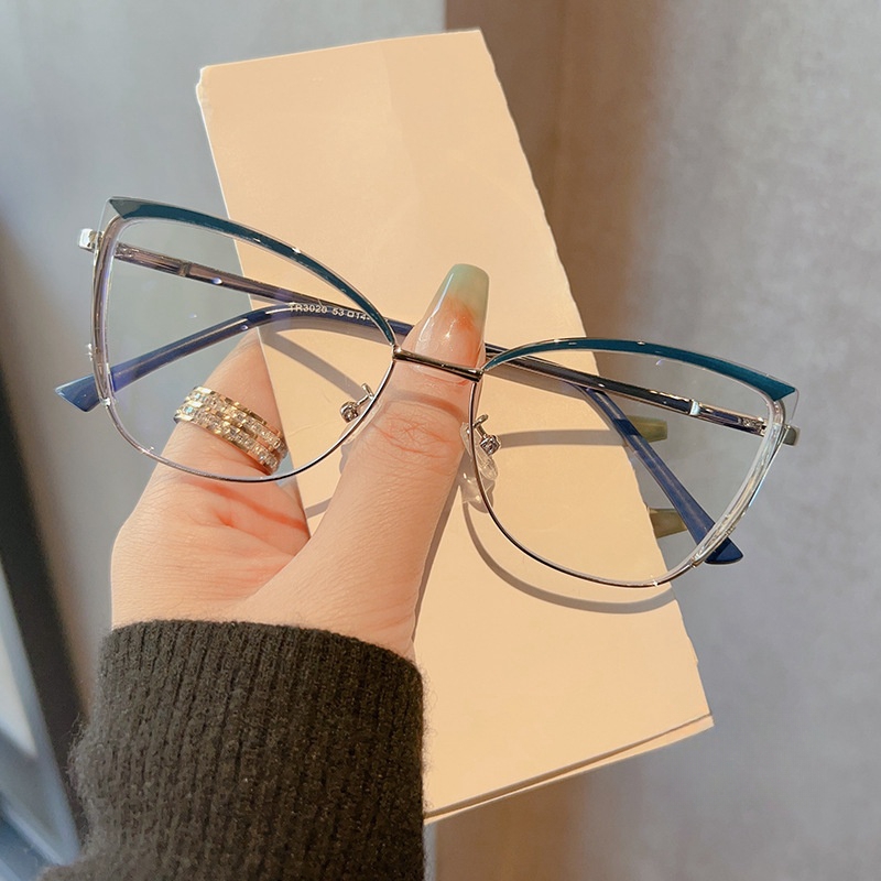 YIMARUILI, montura de gafas ópticas TR90 de aleación ultraligera a la , gafas graduadas Retro de para mujer, montura de gafas tipo ojo de gato TR30: Gris