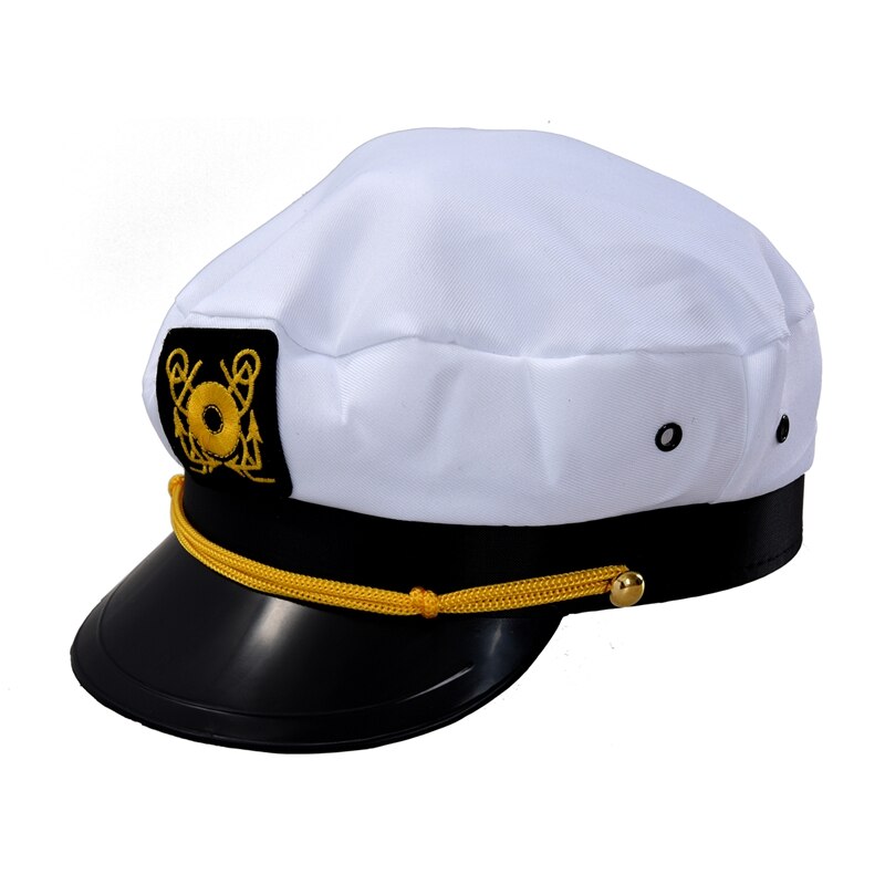Weiß Marine Seemann Kappe Kapitän Marino Marin Uniform Baumwolle Farbe Weiß Schwarz: Ursprünglich Titel