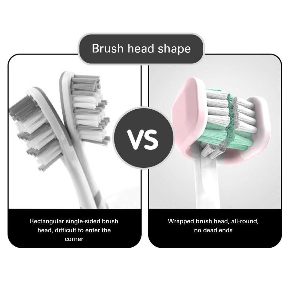 2 sztuk 3D bok elektryczna soniczna szczoteczka robić zębów głowice USB akumulator wymienne główki robić szczoteczki 4 tryby sprytny wodoodporny