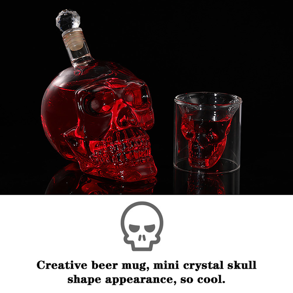 1000ml Crystal Vodka Bottle Skull Bottles Gothic Wine Vodka Decanter Glass Decanter Whiskey Decanter With Stopper