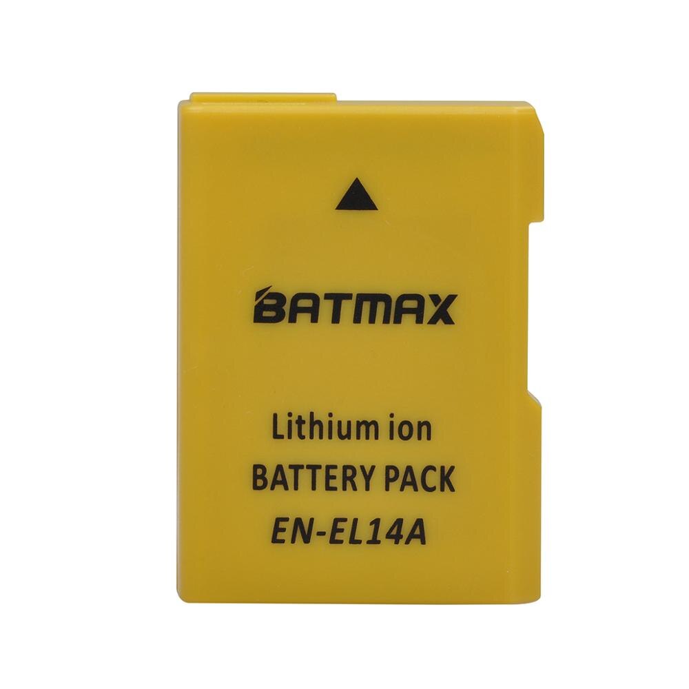 Batmax EN-EL14 EN-EL14a Batterij Akku + Lcd Usb Dual Charger Voor Nikon P7800,P7700,P7100,P7000, d5600, D5500,D5300,D5200,D5100,D3200: 1 battery