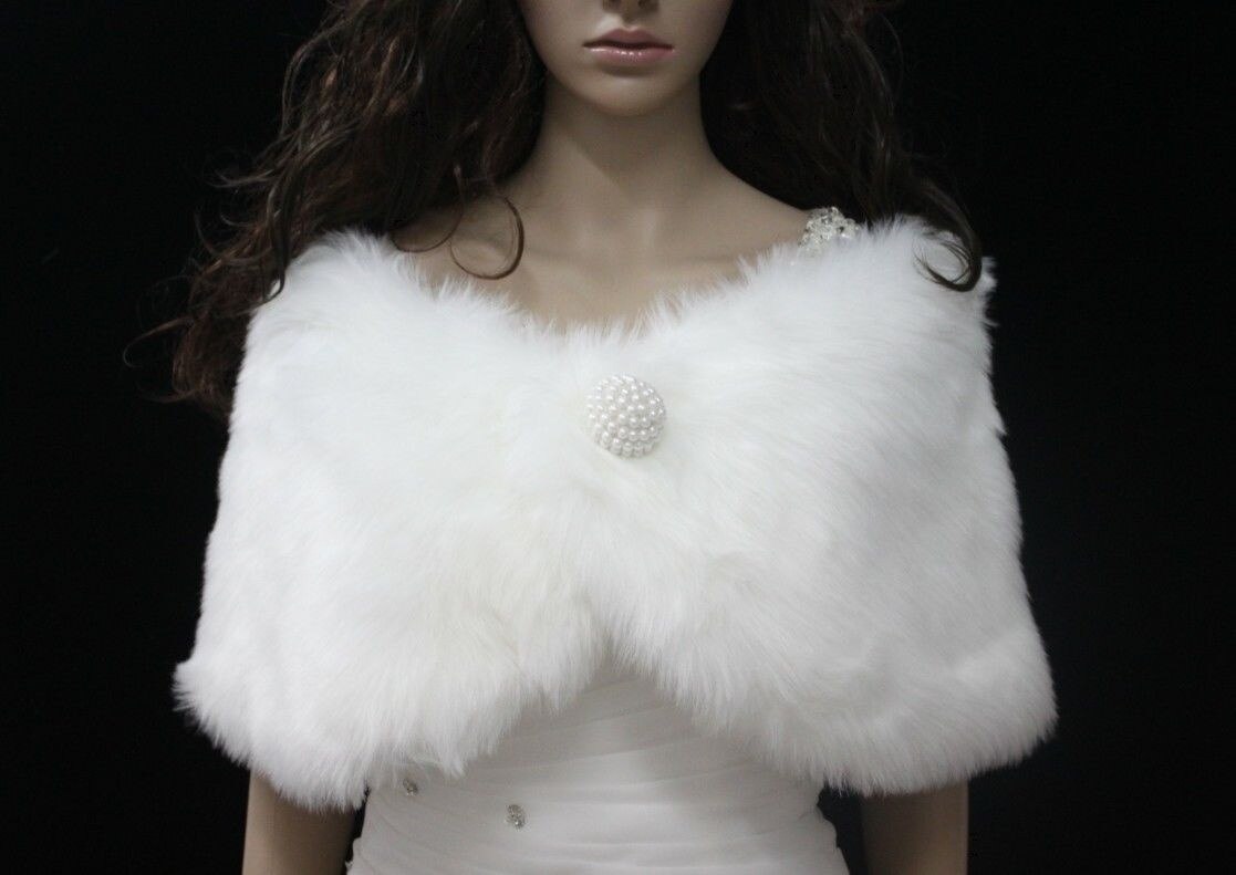 bridal faux fur shawl