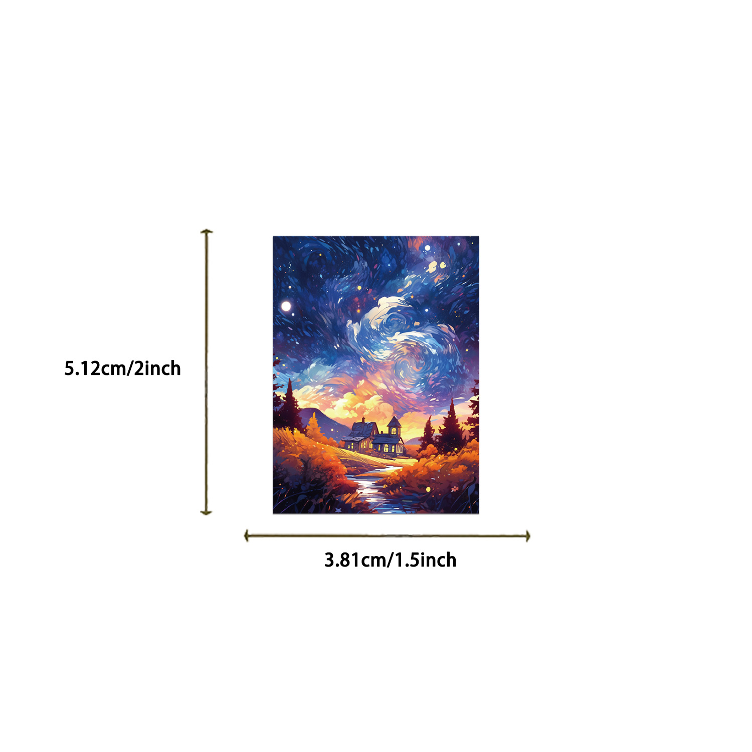 50Pcs Van Gogh Starry Night Artistic Small Stickers Vinyl Waterproof Aesthetics Sunflowers Oil Painting Stickers for Phone Case