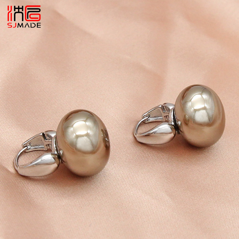 SHENJIANG-Boucles d'oreilles pendantes en perles simulées pour femmes, bijoux de mariage, de , or rose, goutte d'oreille document, nouvelle tendance, 585: Estampage à chaud