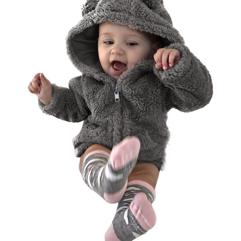 Peuter Baby Jongens Meisjes Bont Hoodie Winter Warm Solid Jasje Leuke Dikke Kleding Bovenkleding Jassen