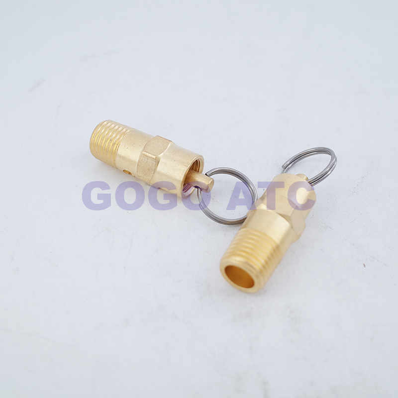 Brass Pneumatic Safety valve pull ring 100psi/125psi/150/160psi adjustable air pressure relief valve vent male 1/4 NPT thread