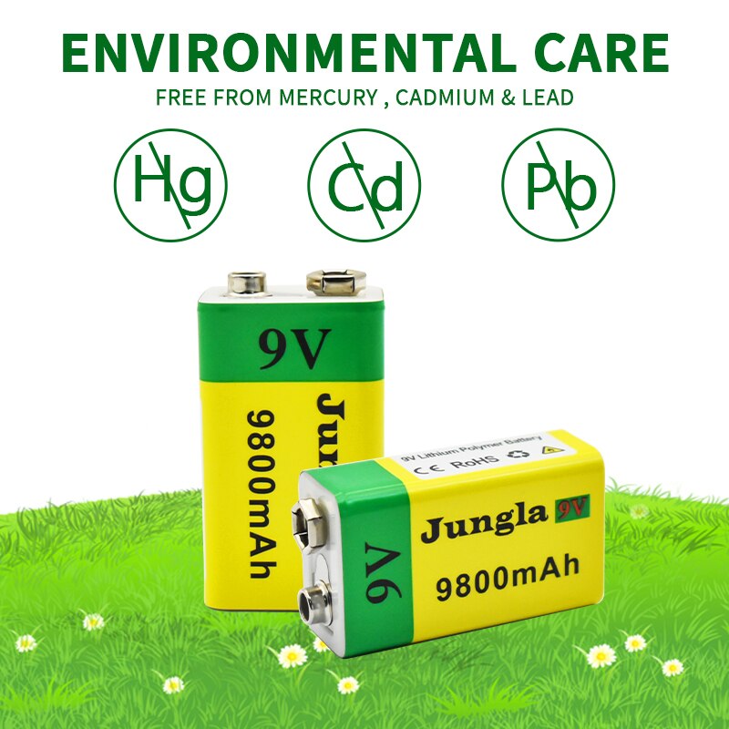 2022 9800mAh micro USB 9 Volt li-ion Rechargeable Battery 6F22 9V Li ion Lithium Battery for RC Helicopter Model Microphone Toy