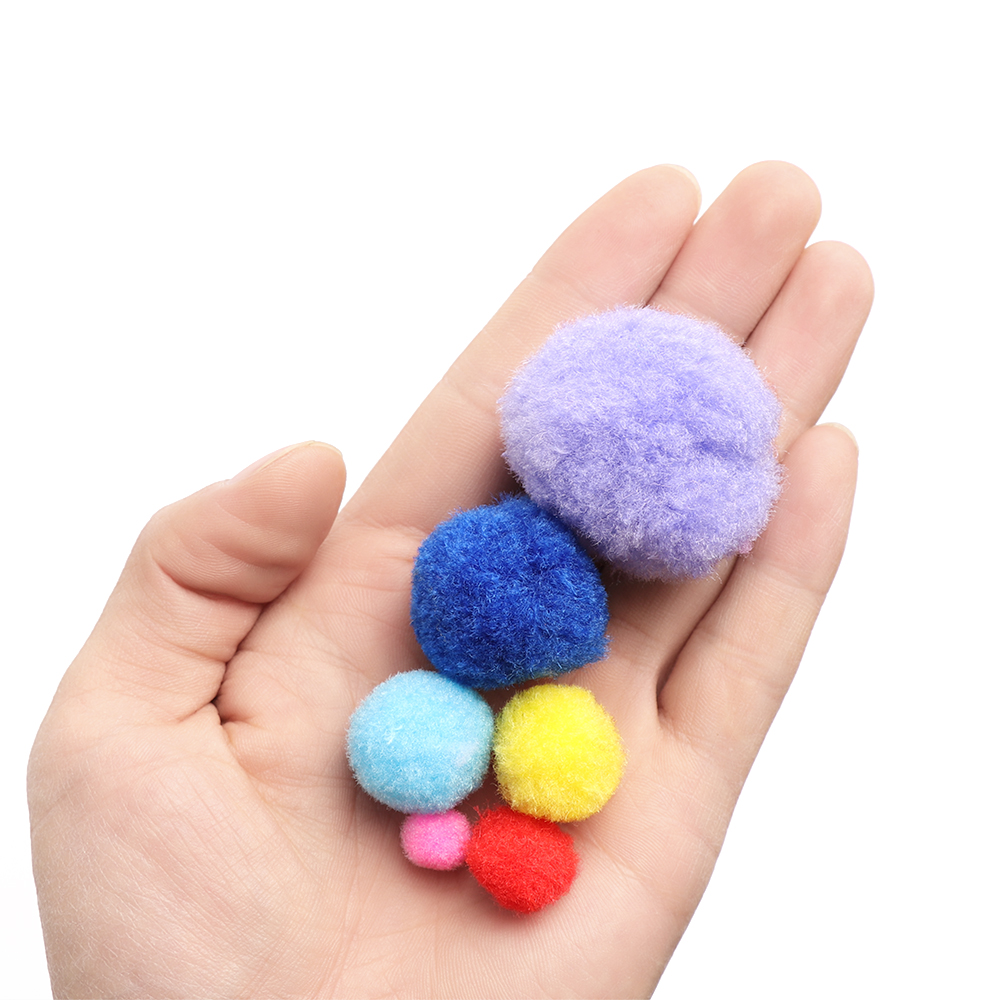 100pcs 10/15/20/25/30/40mm Cute Mini Fluffy Soft Pom Poms Pompoms Ball Kids Toys DIY Children's Handmade DIY Toys