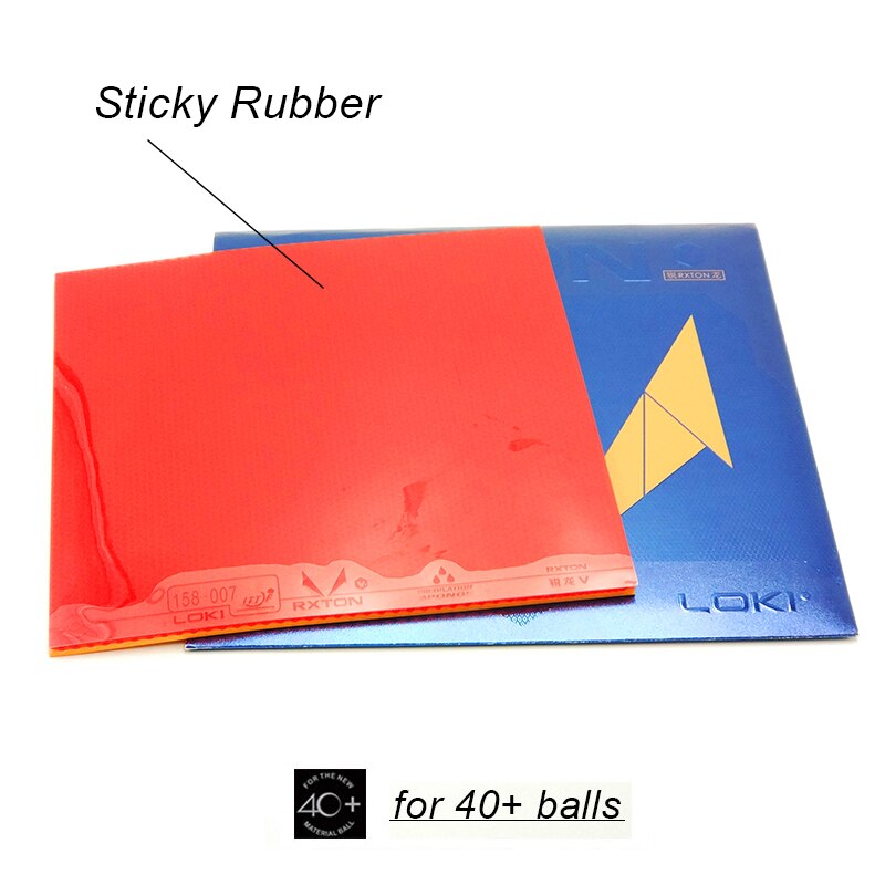 Loki rxton5 borracha pegajosa de alta elasticidade, pips vermelho em borracha de pingue-pongue resistente de alta densidade para atacar/laço