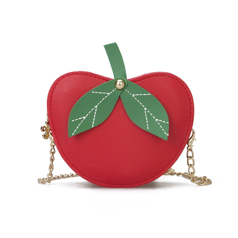 Kinder messenger bag waterdichte pu leren ketting meisjes crossbody tas peutermeisje kleine tas portemonnee: Rood