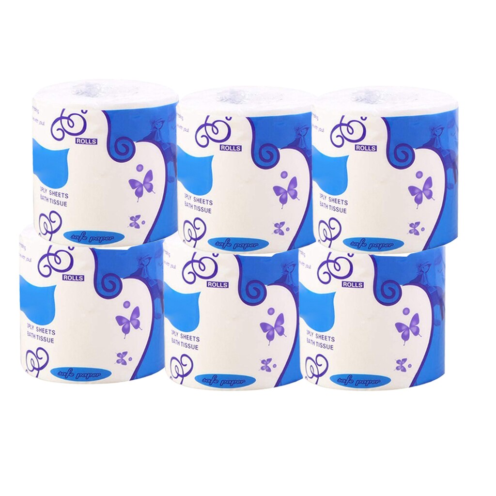 6 rollen Wc Papier 3 Ply Wc Tissue Weiß Wc Papier Weichen Gewebe Professionelle Einweg Praktische Wc Papier