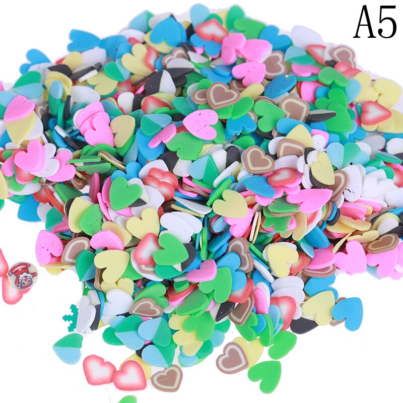 1000 Stück Plastilinzusatz Weiche Keramikfrucht Mischobstblätter DIY Klarschleim Tonne Nagel Schmuck Mobiler Schleim DIY Zubehör: A5