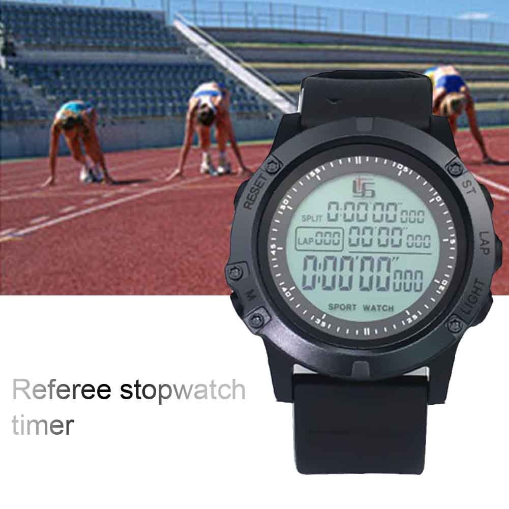 Multifunktionale Armbanduhr Digital Anzeige FußBall Stoppuhr 3 Reihe Metronom Für Sport Schiedsrichter Timer Nacht Licht Tragbare