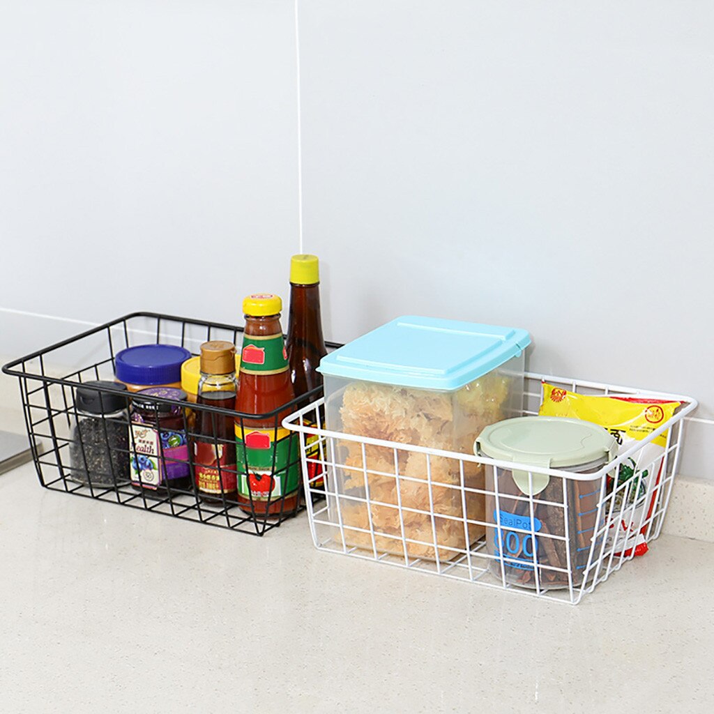 Iron Wire Storage Basket Organizer Bath/kitchen/laundry Rooms Multi-purposes Bathroom Organizer Holder Home Sundries Container