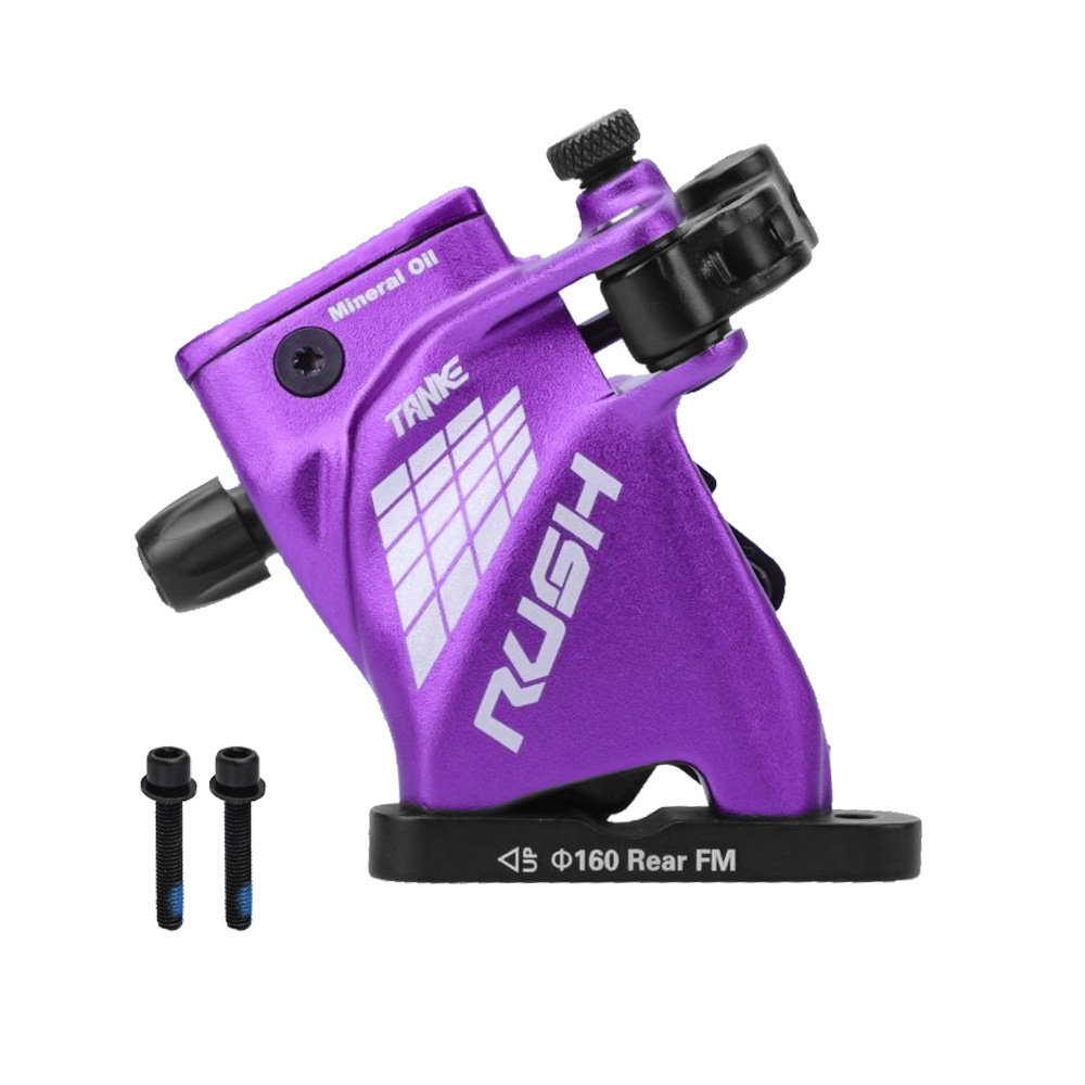 TANKE-pinzas de freno de disco hidráulico, línea de montaje plano, freno de disco de aceite, juego de frenos de bicicleta de carretera, RUSH, delantero y trasero: violet