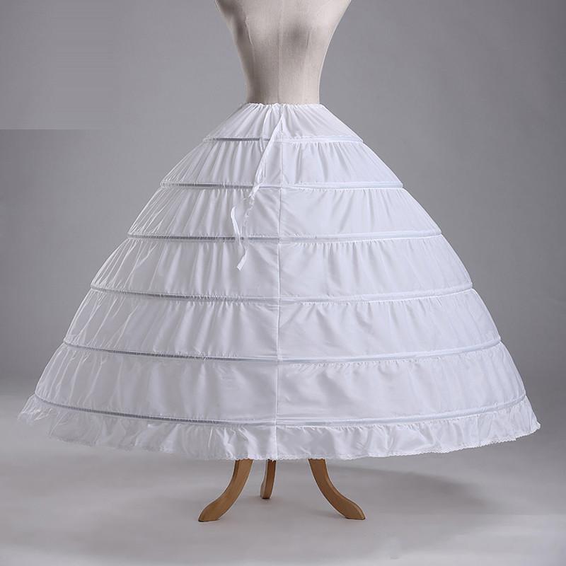 Enagua de aros para mujer, falda interior de crinolina para vestido de boda, vestido de novia, enaguas de burbuja, color blanco, 6 unidades