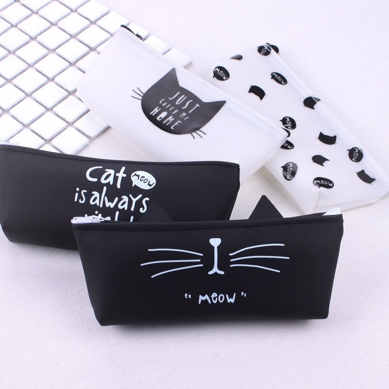 Cat Pencil Case Silica Gel School Supplies Stationery School Cute Pencil Box Pencilcase Pencil Bag School Tools Kawaii