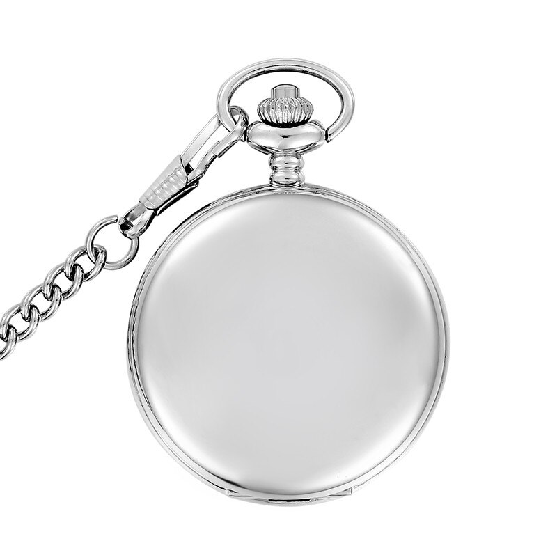 Klassieke 4.5cm maten zilveren gepolijste quartz heren zakhorloge ketting relogio de bolso quartz horloge  cf1004