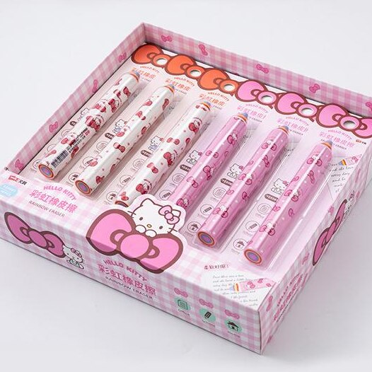 Fantastic eraser soft elastic pencil eraser pen-shaped cute corrective raiwbow eraser easy cleaning stationery 135*18mm big size