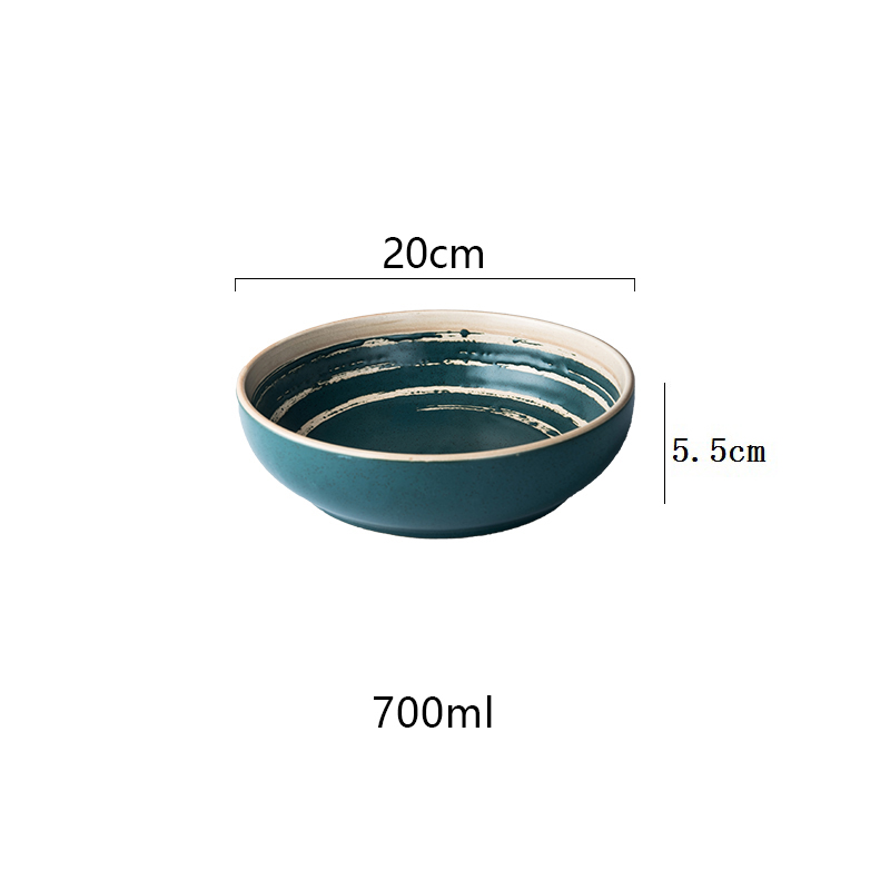 Chanshova traditionel kinesisk skruetråd mønster farve glasur keramiske salattallerkener porcelæn middagsretter dessertbakke  h203: Grøn