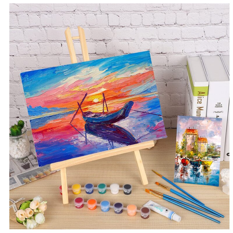 6 Pieces Artist Blank Canvas Assorted Size Stretcher Acrylic Oil Water Painting Board Blank Painting Panels Blank Artis