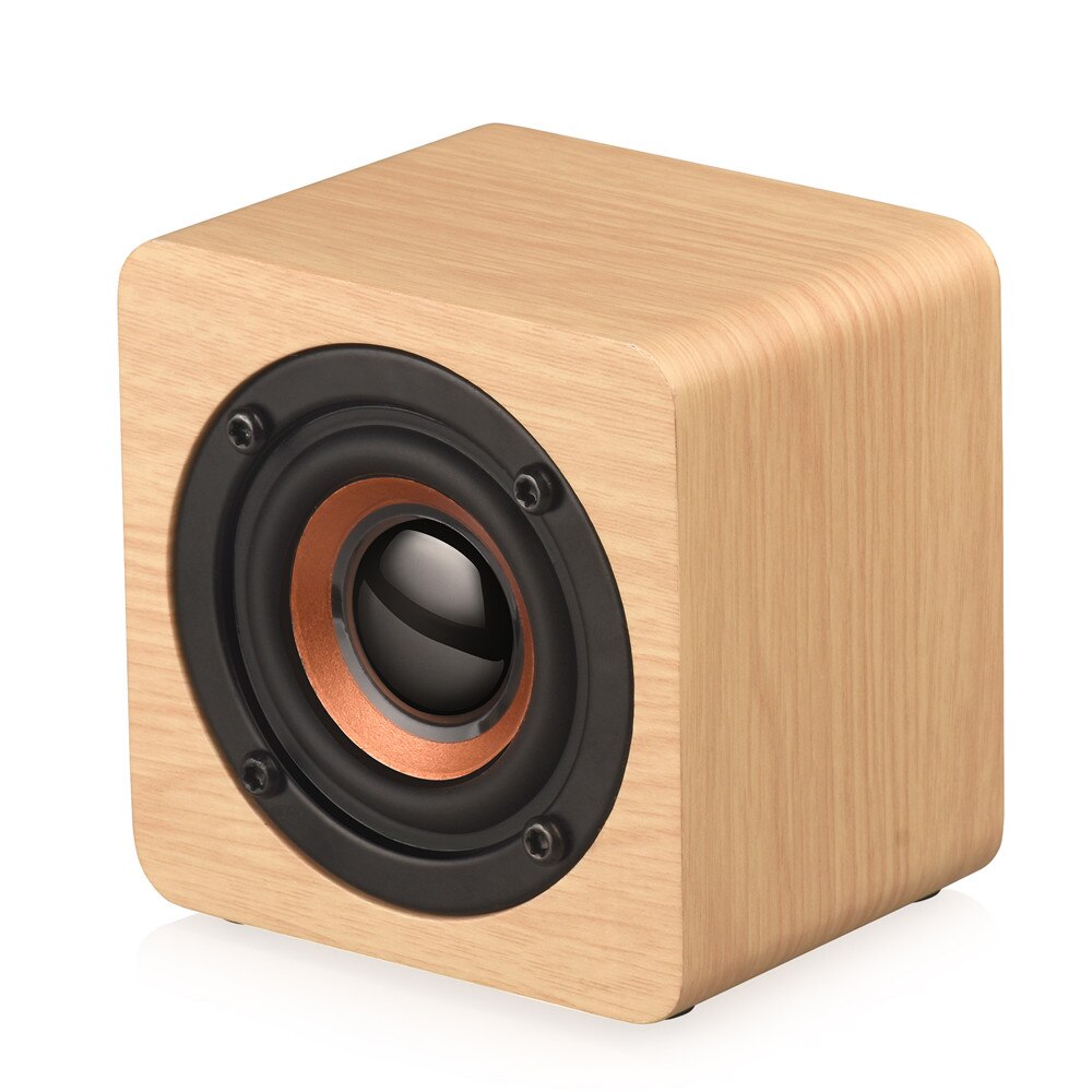 HYASIA Portable Mini Speaker Bluetooth4.2 Wireless Speaker Wooden Outdoor Subwoofer Bass SoundBox Music for Smartphone Tablet PC: Yellow