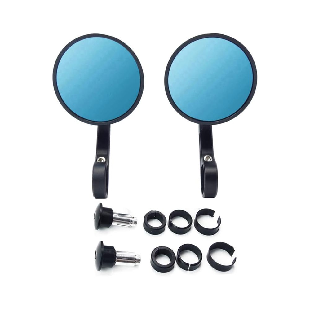 Universele Bar End Spiegels Motorfiets Stuur Achteruitkijkspiegels Blauwe Lens Anti Glare 7/8 "Handvat Ronde Voor De Meeste ATV UTV E-bike: Default Title