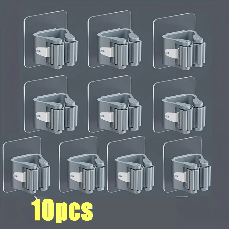 4 stk. veggmontert moppholder veggmontert vanntett moppstativ kosthenger kroker husholdningsverktøy: Gull