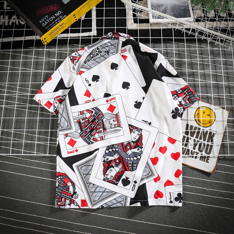 Chemise hawaïenne Streetwear hommes Hip Hop chemises Graffiti imprimer Harajuku plage chemise été décontracté chemise hauts à manches courtes HH188