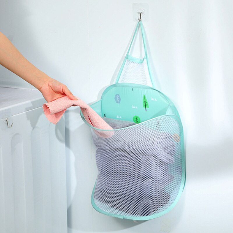 Foldable Breathable Laundry Basket Wall-mounted Laundry Hamper Multifunctional Household Large-capacity Laundry Hamper